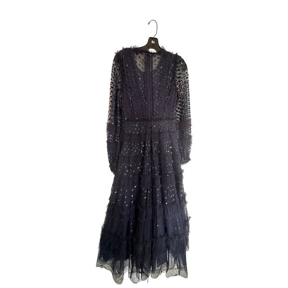 Needle & Thread Dot Shimmer Ankle Gown Navy UK8/US4 - Picture 10 of 12